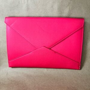 Banana Republic Pink Synthetic Leather Envelope Clutch. 10” by 7” by 0.25”